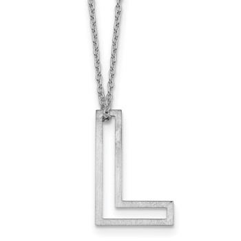 Sterling Silver Cut Out Slide Initial L Necklace