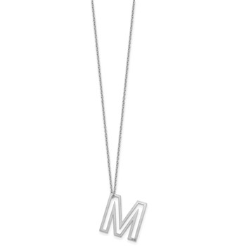 Sterling Silver Cut Out Slide Initial M Necklace — alternate view