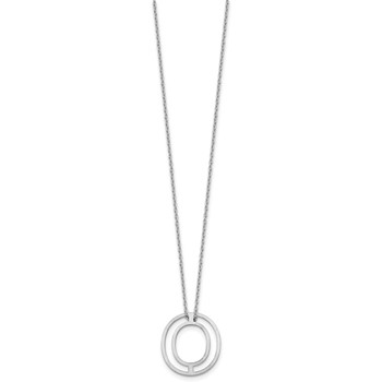 Sterling Silver Cut Out Slide Initial O Necklace — alternate view