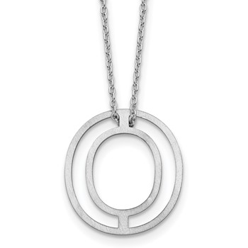 Sterling Silver Cut Out Slide Initial O Necklace