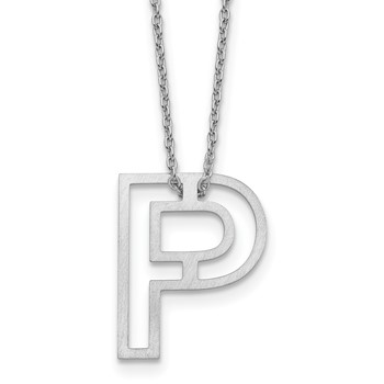 Sterling Silver Cut Out Slide Initial P Necklace