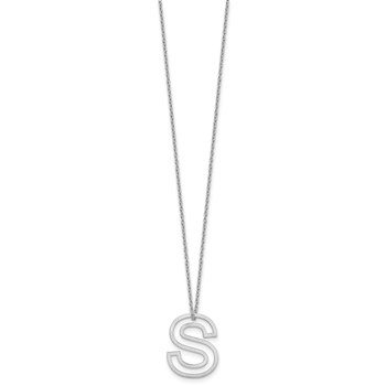 Sterling Silver Cut Out Slide Initial S Necklace — alternate view