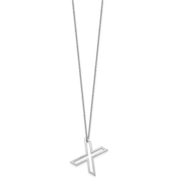 Sterling Silver Cut Out Slide Initial X Necklace — alternate view