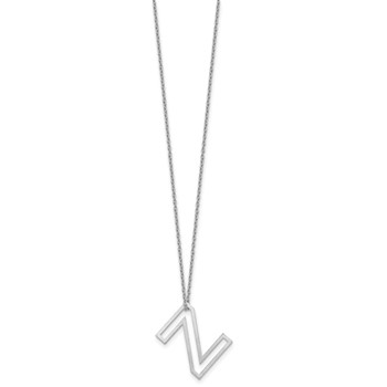 Sterling Silver Cut Out Slide Initial Z Necklace — alternate view