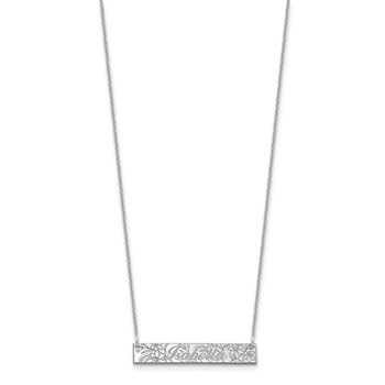 14k White Gold Name and Birth Flower Bar Necklace — alternate view