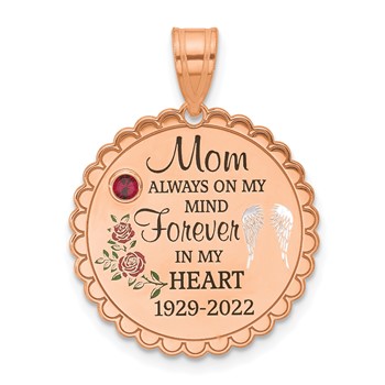 SS/Rose Gold-Plated FOREVER IN MY HEART with Birthstone Charm