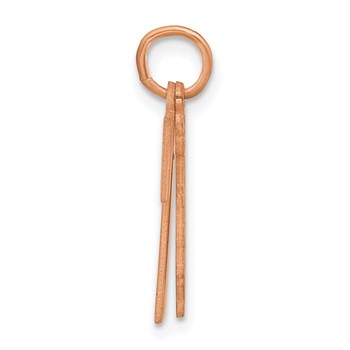 SS/Rose Gold-Plated 2 Piece Satin Name with Number Charm — alternate view