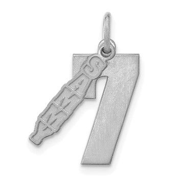 SS/Rhodium-plated 2 Piece Satin Name with Number Charm