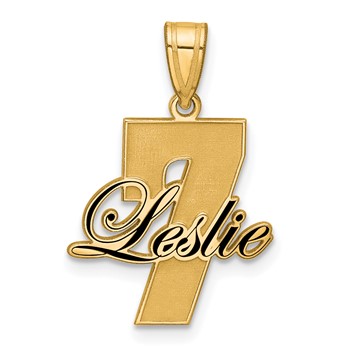 Sterling Silver/Gold-Plated with Epoxy Name and Number Pendant