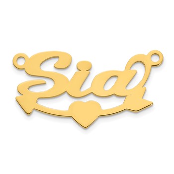 Sterling Silver/Gold-plated Heart and Arrow Name Plate — alternate view