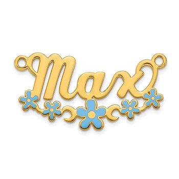 Sterling Silver/Gold-plated Epoxy Flower Name Plate — alternate view