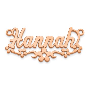 Sterling Silver/Rose Gold-Plated Flower Name Plate