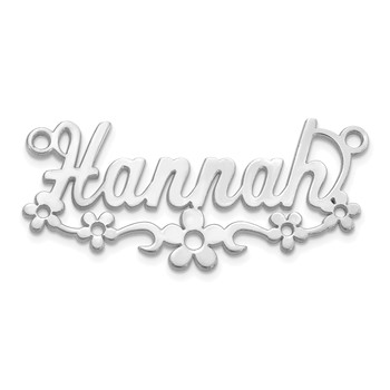 14k White Gold Flower Name Plate
