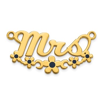 14k Yellow Gold Epoxy Flower Name Plate — alternate view