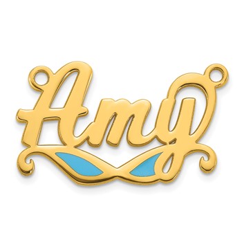 Sterling Silver/Gold-plated Epoxy Sunglass Name Plate — alternate view