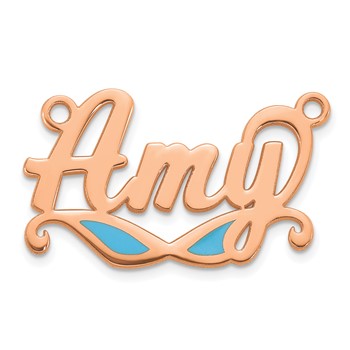 14k Rose Gold Epoxy Sunglass Name Plate — alternate view