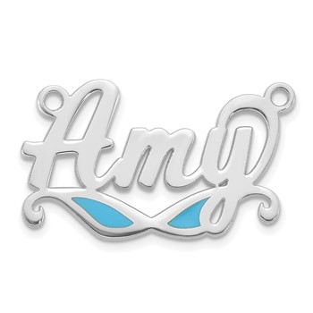 Sterling Silver/Rhodium-plated Epoxy Sunglass Name Plate — alternate view