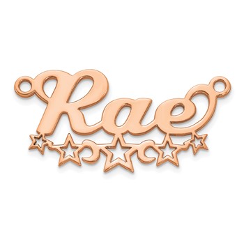 14k Rose Gold Cut-out Stars Name Plate — alternate view