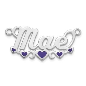 14k White Gold Epoxy Hearts Name Plate — alternate view