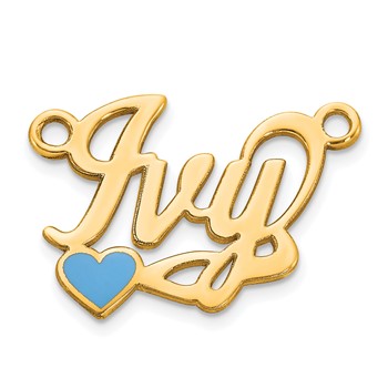 Sterling Silver/Gold-plated Epoxy Heart Name Plate — alternate view