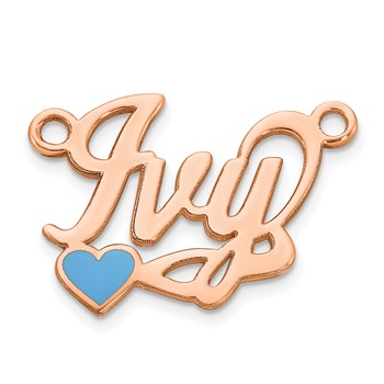14k Rose Gold Epoxy Heart  Name Plate — alternate view
