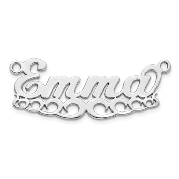 14k White Gold Wave Name Plate