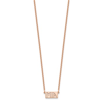 Sterling Silver/Rose-gold 1-3 Letter cut-out Name Bar Necklace — alternate view