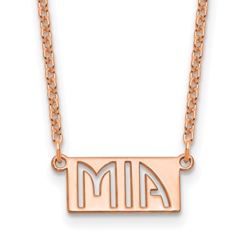 Sterling Silver/Rose-gold 1-3 Letter cut-out Name Bar Necklace