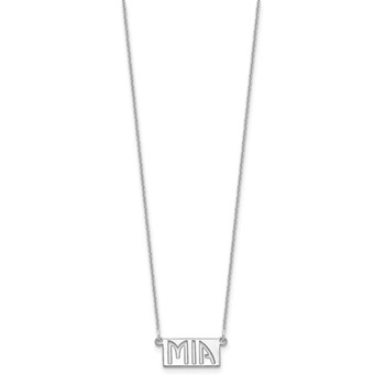 14k White Gold 1-3 Letter cut-out Name Bar Necklace — alternate view