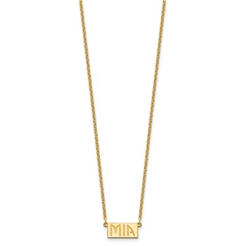 14k Sterling Silver/Gold-plated 1-3 Letter Name Bar Necklace — alternate view