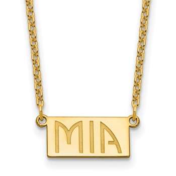 14k Sterling Silver/Gold-plated 1-3 Letter Name Bar Necklace