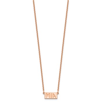 Sterling Silver/Rose-plated 1-3 Letter Name Bar Necklace — alternate view