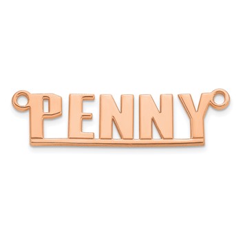 Sterling Silver/14k Rose Gold Underlined Name Plate