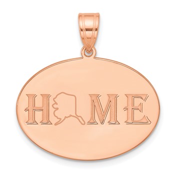 14k Rose Gold HOME/STATE Pendant
