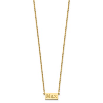 Sterling Silver/Gold-plated 1-3 Letter Name Bar Necklace — alternate view