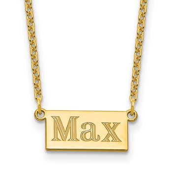 Sterling Silver/Gold-plated 1-3 Letter Name Bar Necklace