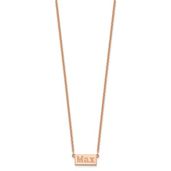 Sterling Silver/Rose-plated 1-3 Letter Name Bar Necklace — alternate view