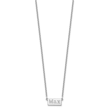 Sterling Silver/Rhodium-plated 1-3 Letter Name Bar Necklace — alternate view