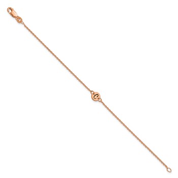 SS/Rose-plated Brushed 1 Station Disc with Epoxy Initial Bracelet — alternate view