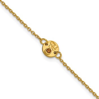 14k Yellow Gold 1 Disc with Initial and Birthstone Bracelet