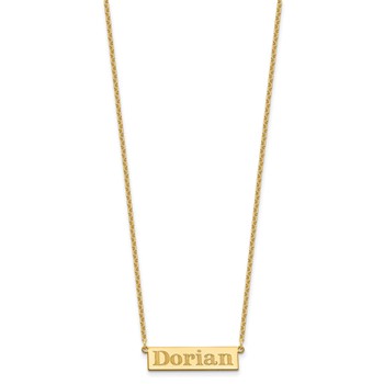 Sterling Silver/Gold-plated 4-6 Letter Name Bar Necklace — alternate view