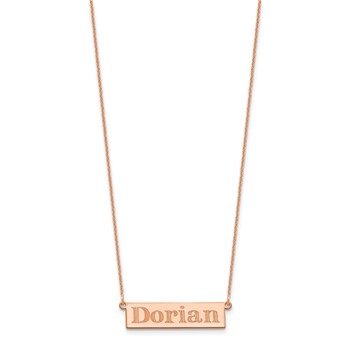14k Rose Gold 4-6 Letter Name Bar Necklace — alternate view