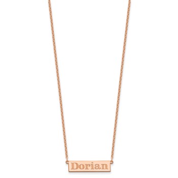 Sterling Silver/Rose-Gold 4-6 Letter Name Bar Necklace — alternate view