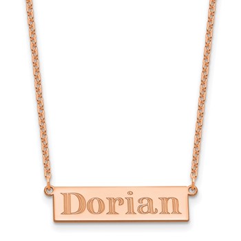 Sterling Silver/Rose-Gold 4-6 Letter Name Bar Necklace