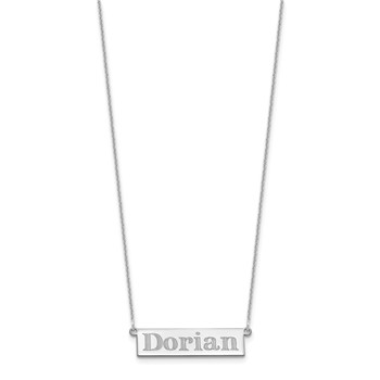 14k White Gold 4-6 Letter Name Bar Necklace — alternate view