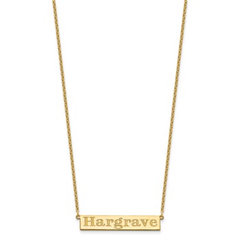 Sterling Silver/Gold-plated 7-9 Letter Name Bar Necklace — alternate view