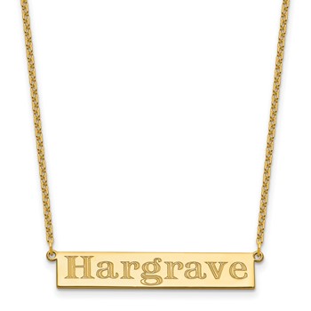 Sterling Silver/Gold-plated 7-9 Letter Name Bar Necklace