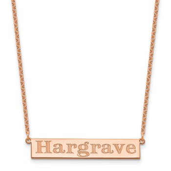 Sterling Silver/Rose-plated 7-9 Letter Name Bar Necklace