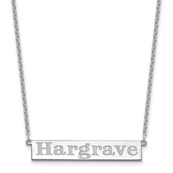 Sterling Silver/Rhodium-plated 7-9 Letter Name Bar Necklace