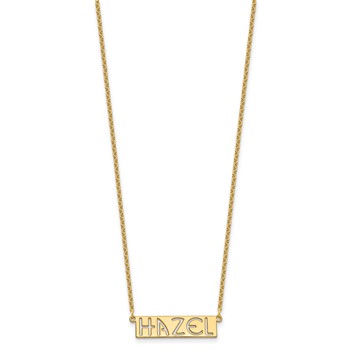 Sterling Silver/Gold-plated 4-6 Letter cut-out Name Bar Necklace — alternate view